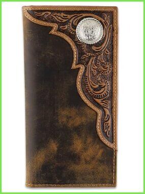 RFID Blocking Genuine Leather Long Bifold Checkbook Wallet